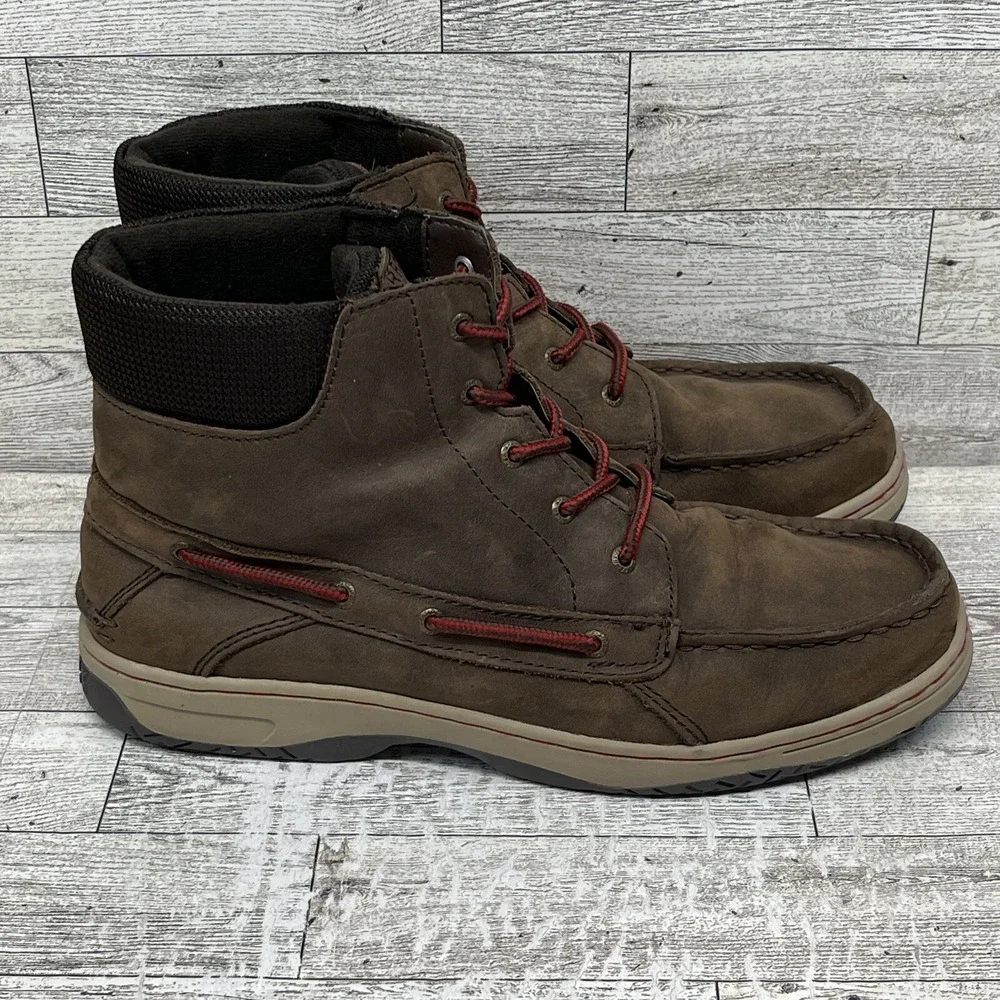 Sperry Top Sider Billfish Brown Leather‎ Boots Shoes Boys Size 7M